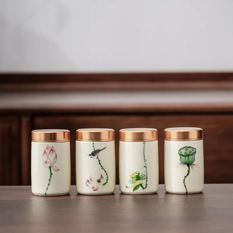 Herbal Wellness Products - 4PCS/LOT Boutique ceramics Tea Caddy Medicinal