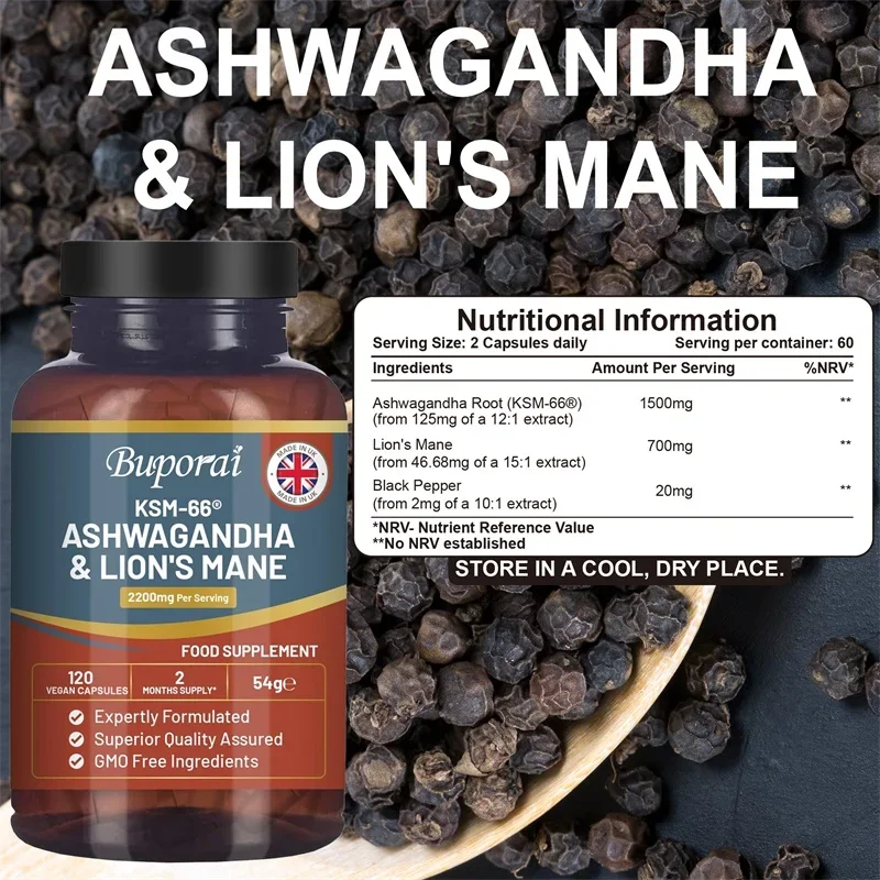 Ashwagandha and Lion’s Mane -  - Ginkgo Biloba Extract review and price