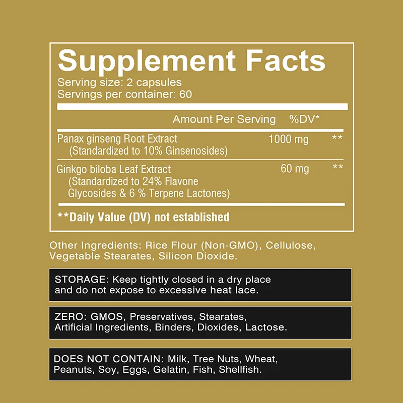 Panax Ginseng + Ginkgo Biloba  - Ginkgo Biloba Extract review and price